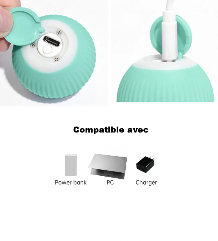 La E-Ball - Balle Mobile, interactive et intelligente - Jouet pour Chat et Chien