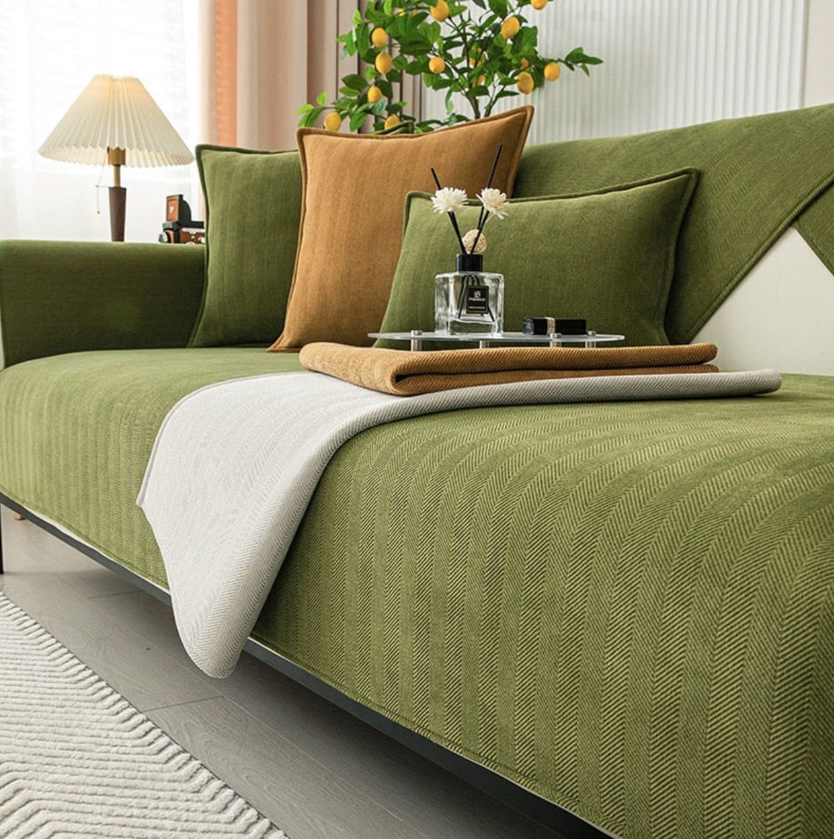 Protège-Canapé Luxueux en Chenille Herringbone